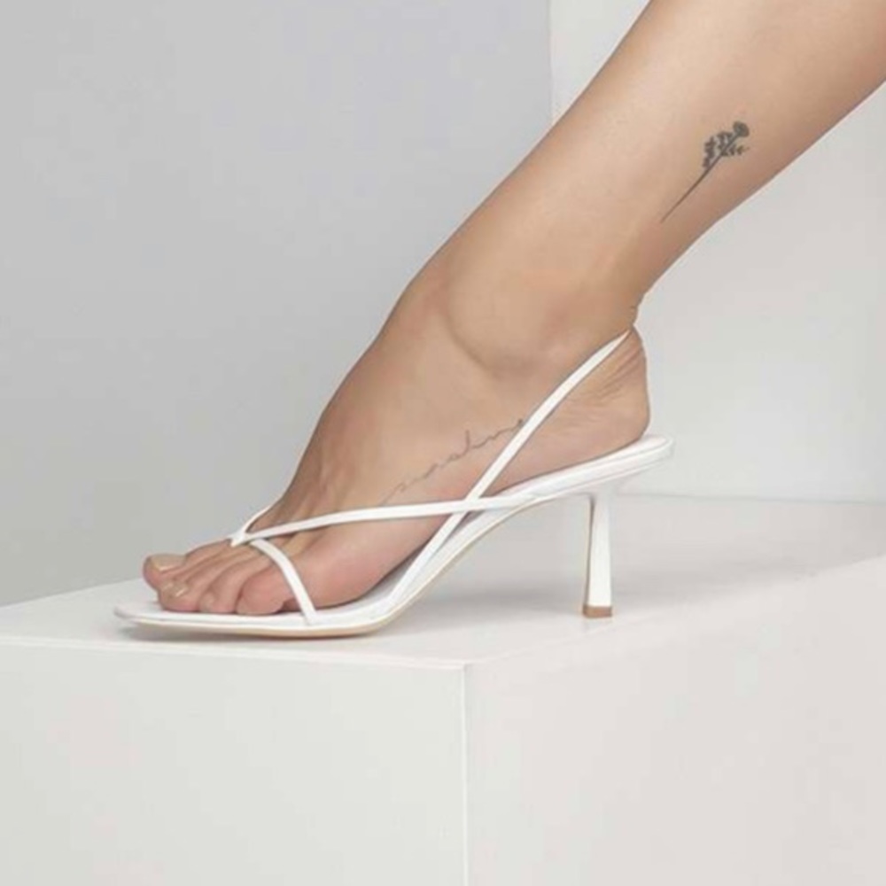 Studio Amelia slingback 75mm leather sandals!!